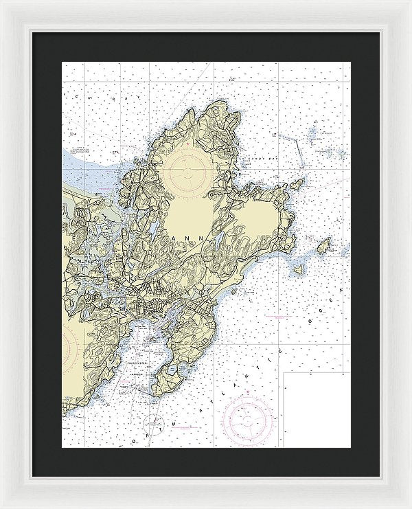 Cape Ann Massachusetts Nautical Chart - Framed Print