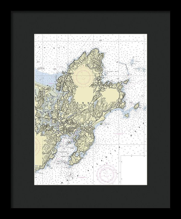 Cape Ann Massachusetts Nautical Chart - Framed Print