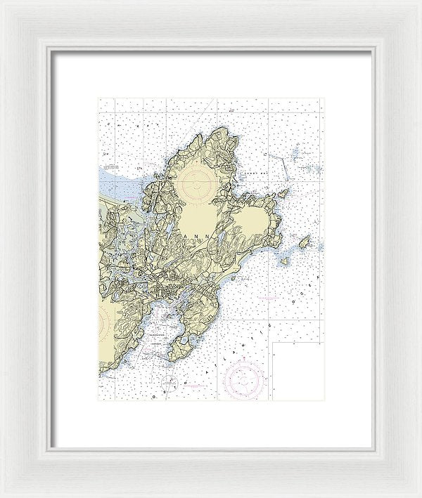 Cape Ann Massachusetts Nautical Chart - Framed Print