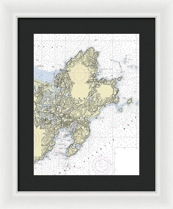 Cape Ann Massachusetts Nautical Chart - Framed Print