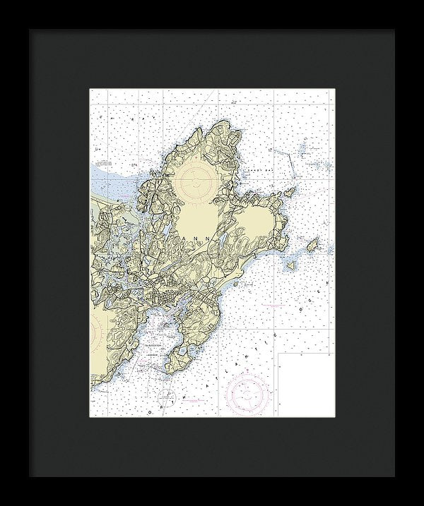 Cape Ann Massachusetts Nautical Chart - Framed Print