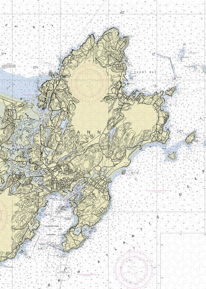 Cape Ann Massachusetts Nautical Chart - Puzzle