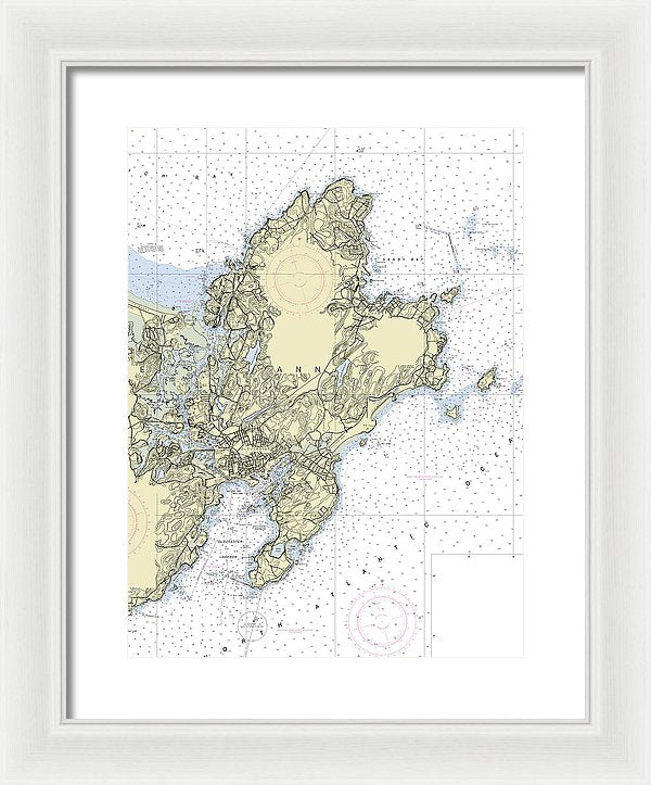 Cape Ann Massachusetts Nautical Chart - Framed Print