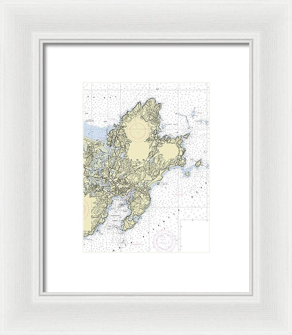 Cape Ann Massachusetts Nautical Chart - Framed Print