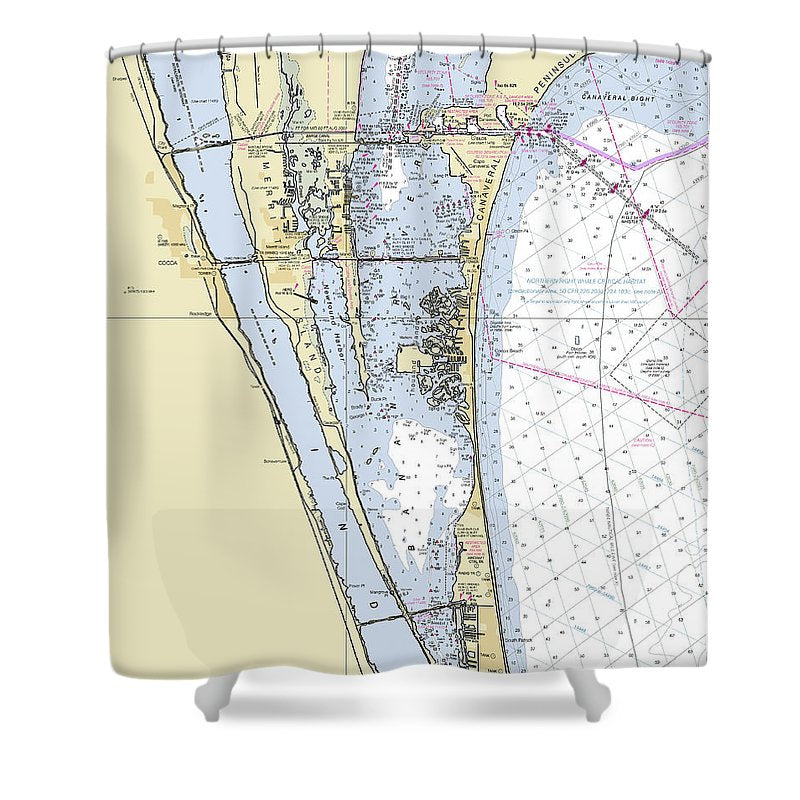 Cape Canaveral South Florida Nautical Chart Shower Curtain