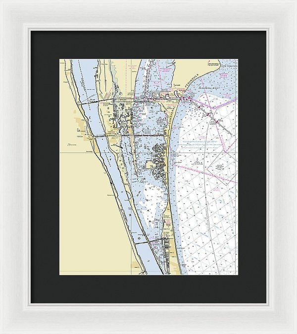 Cape Canaveral South Florida Nautical Chart - Framed Print