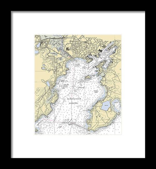 A beuatiful Framed Print of the Gloucester-Massachusetts Nautical Chart by SeaKoast