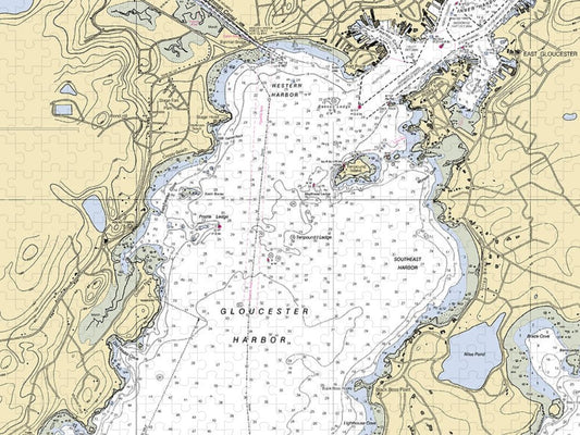 Gloucester Massachusetts Nautical Chart Puzzle