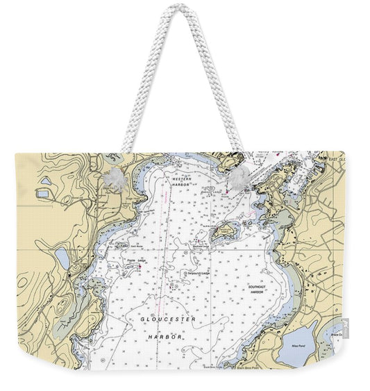 Gloucester-massachusetts Nautical Chart - Weekender Tote Bag
