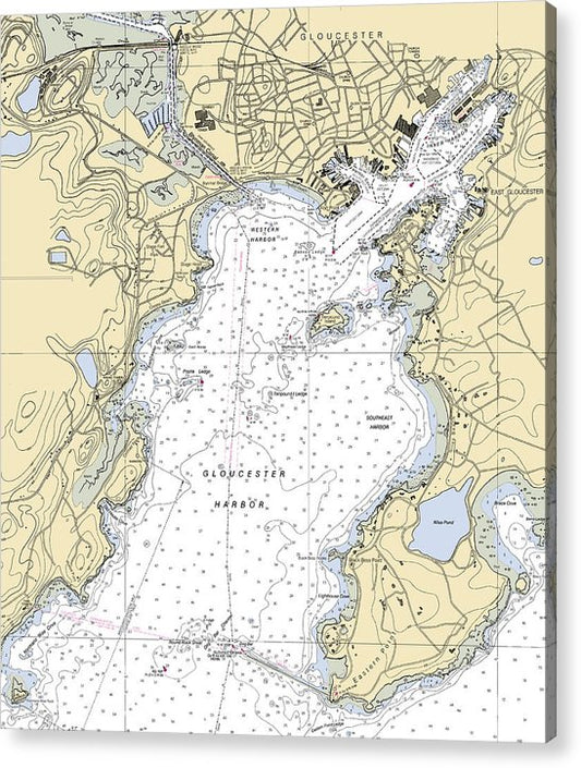 Gloucester-Massachusetts Nautical Chart  Acrylic Print