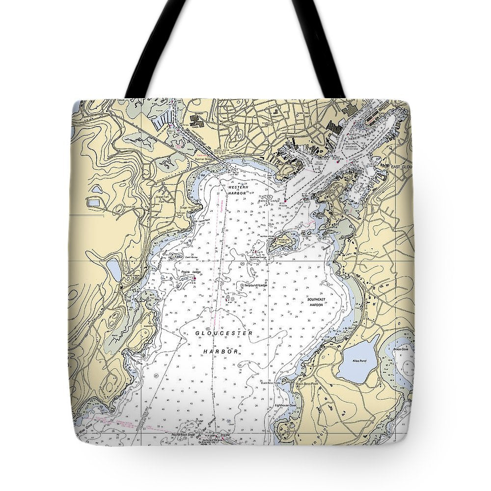 Gloucester-massachusetts Nautical Chart - Tote Bag