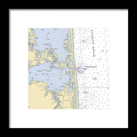 Indian River Inlet-delaware Nautical Chart - Framed Print