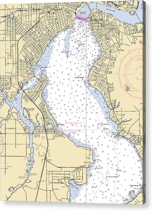 Jacksonville-florida Nautical Chart - Acrylic Print