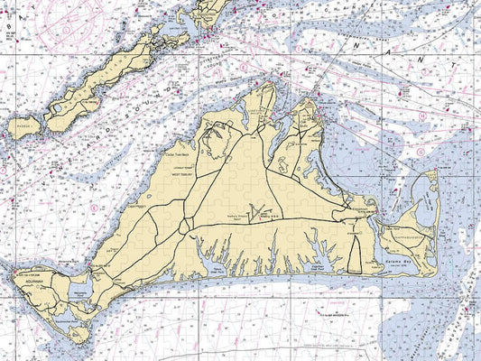 Martha'S Vineyard Massachusetts Nautical Chart Puzzle