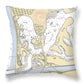 Mission Bay-california Nautical Chart - Throw Pillow