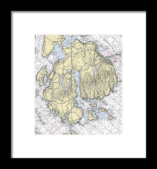 A beuatiful Framed Print of the Mt Desert Island-Maine Nautical Chart by SeaKoast