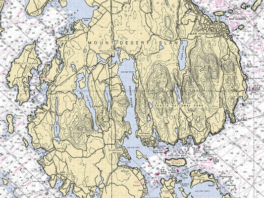 Mt Desert Island Maine Nautical Chart Puzzle