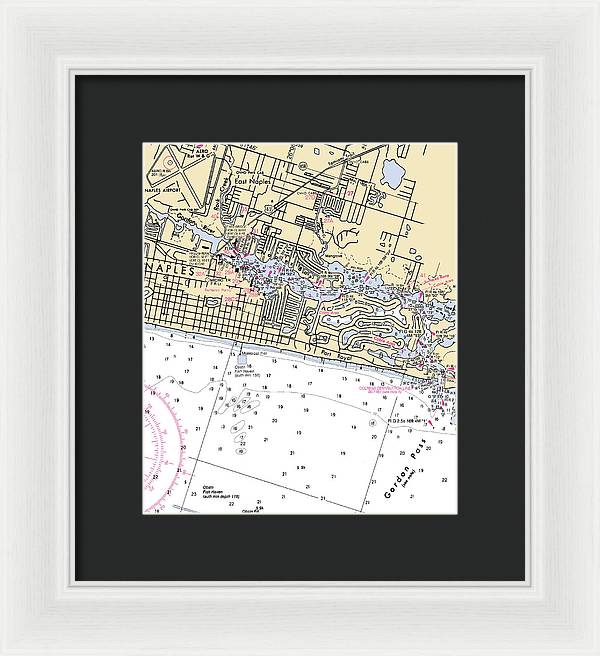 Naples-florida Nautical Chart - Framed Print