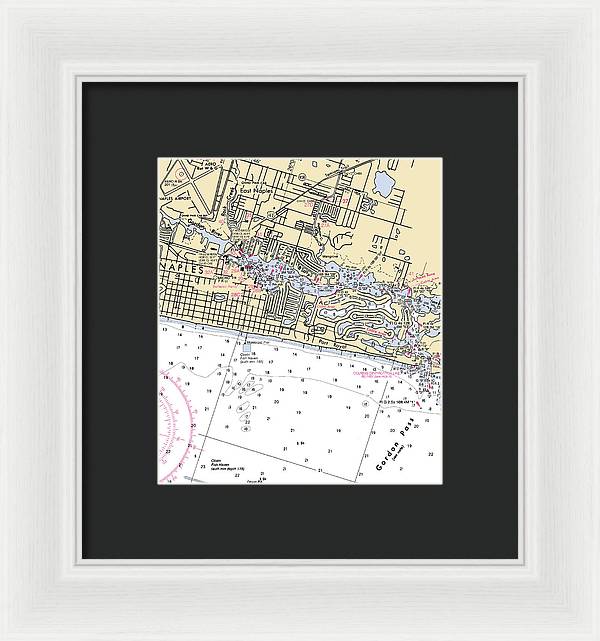 Naples-florida Nautical Chart - Framed Print