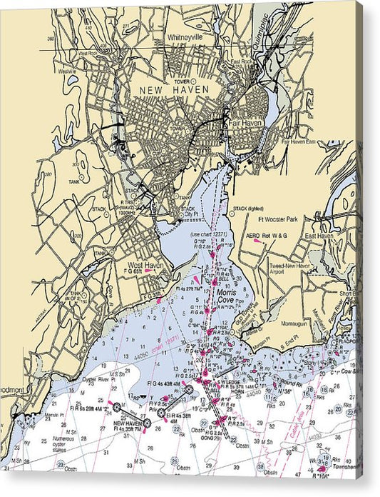 New Haven-Connecticut Nautical Chart  Acrylic Print