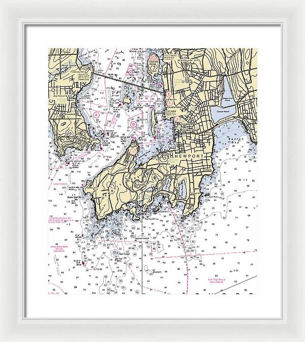 Newport-rhode Island Nautical Chart - Framed Print