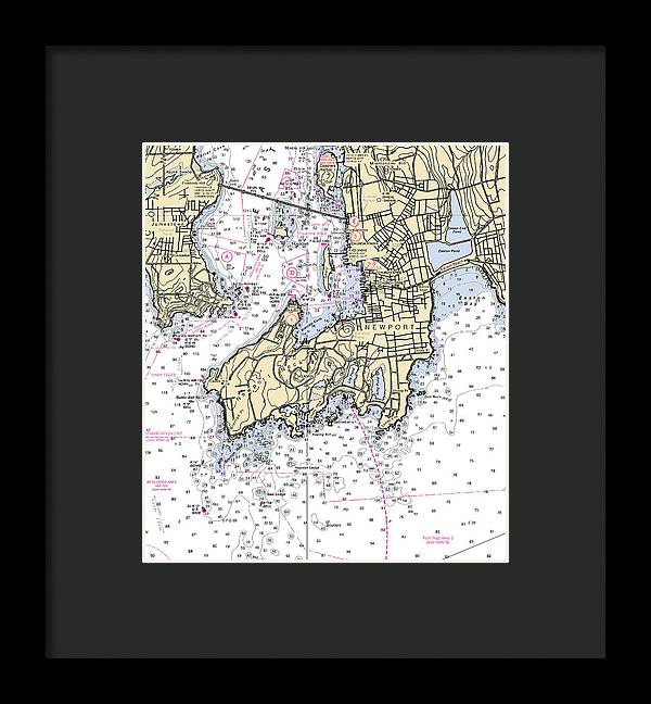 Newport-rhode Island Nautical Chart - Framed Print