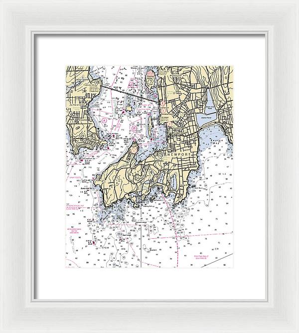 Newport-rhode Island Nautical Chart - Framed Print