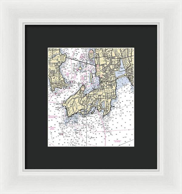 Newport-rhode Island Nautical Chart - Framed Print