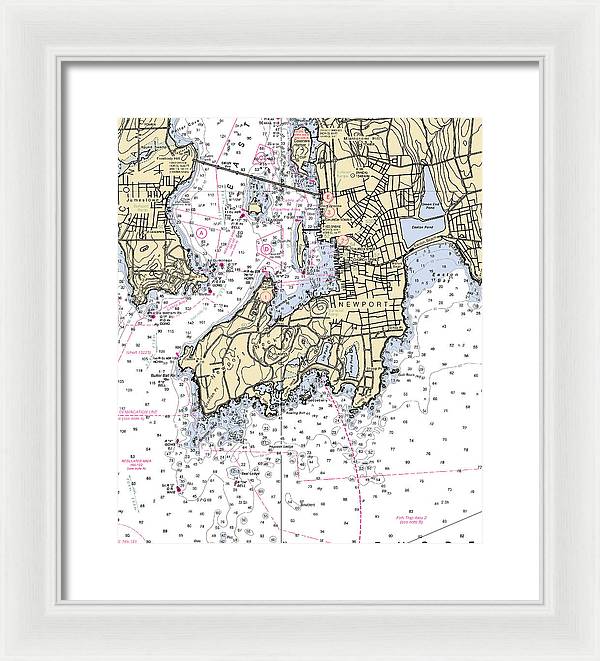 Newport-rhode Island Nautical Chart - Framed Print