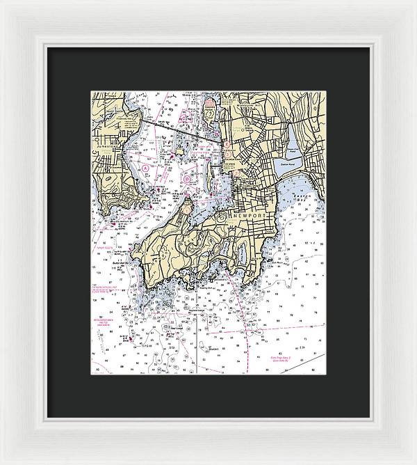 Newport-rhode Island Nautical Chart - Framed Print