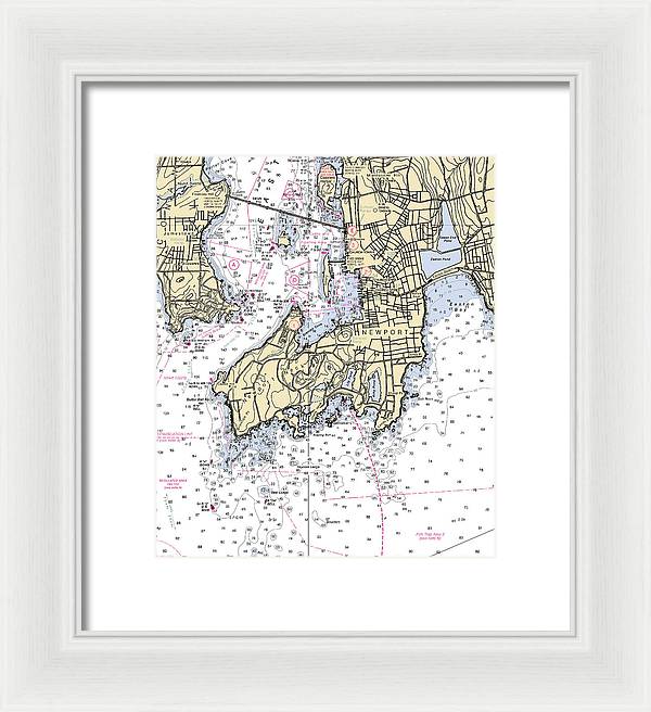 Newport-rhode Island Nautical Chart - Framed Print