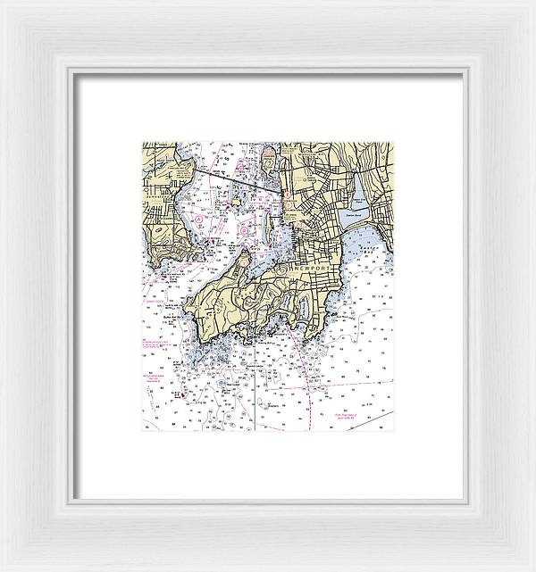 Newport-rhode Island Nautical Chart - Framed Print