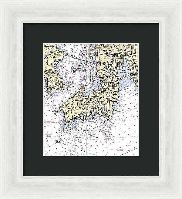 Newport-rhode Island Nautical Chart - Framed Print