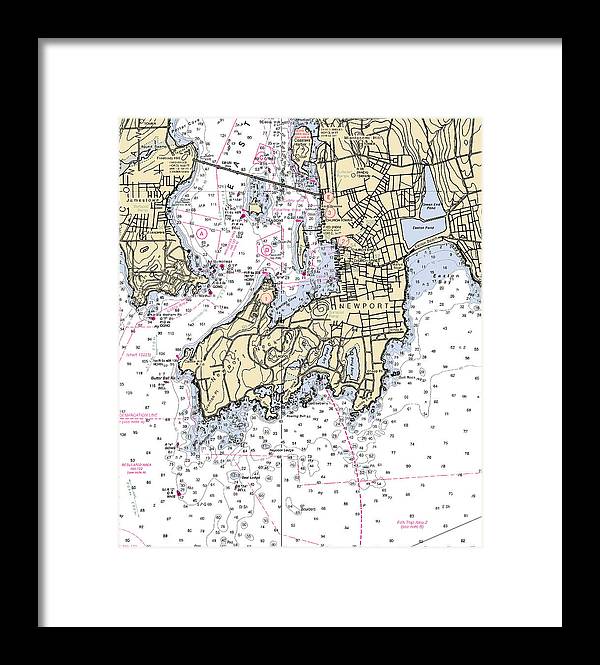 Newport-rhode Island Nautical Chart - Framed Print