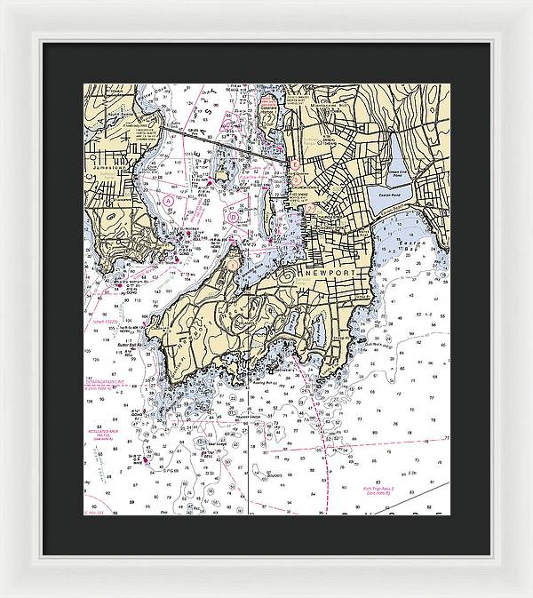 Newport-rhode Island Nautical Chart - Framed Print