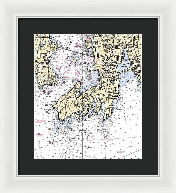 Newport-rhode Island Nautical Chart - Framed Print