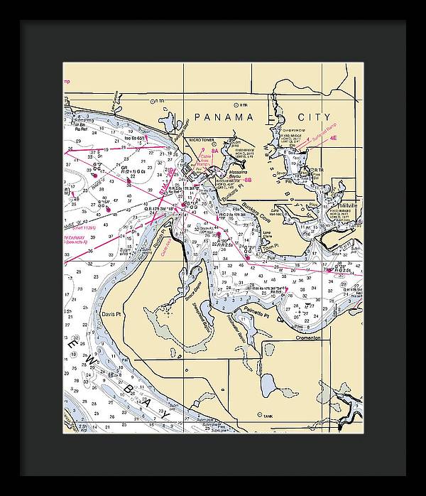 Panama City-florida Nautical Chart - Framed Print