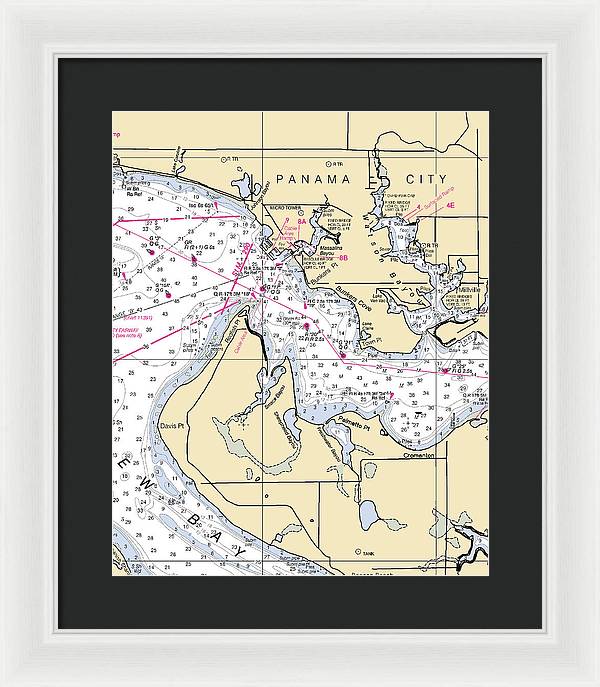 Panama City-florida Nautical Chart - Framed Print