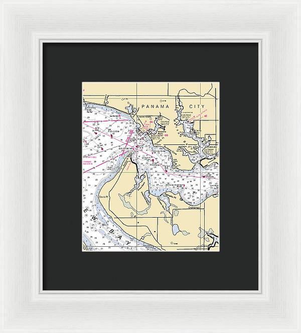 Panama City-florida Nautical Chart - Framed Print