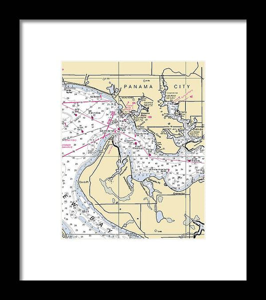 A beuatiful Framed Print of the Panama City-Florida Nautical Chart by SeaKoast