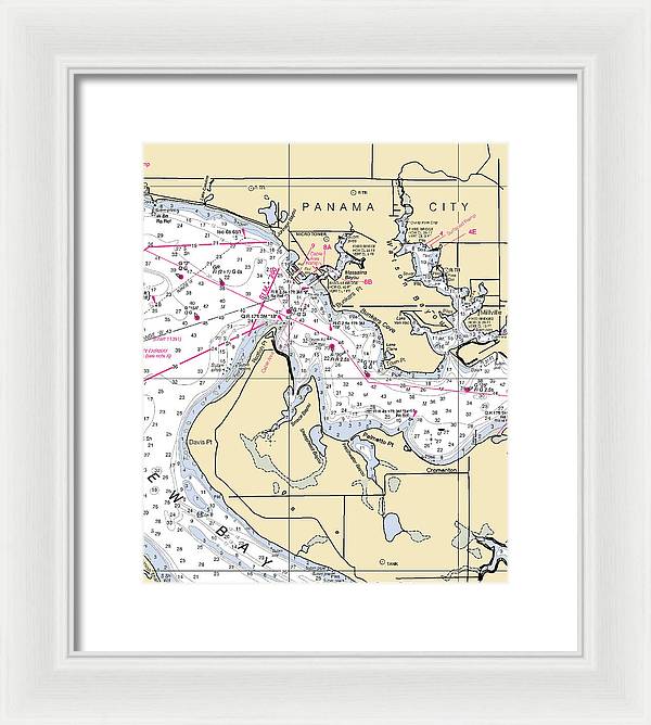 Panama City-florida Nautical Chart - Framed Print