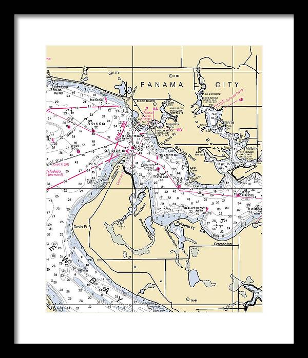 Panama City-florida Nautical Chart - Framed Print