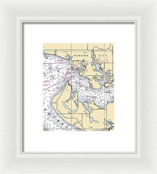 Panama City-florida Nautical Chart - Framed Print