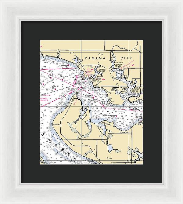 Panama City-florida Nautical Chart - Framed Print