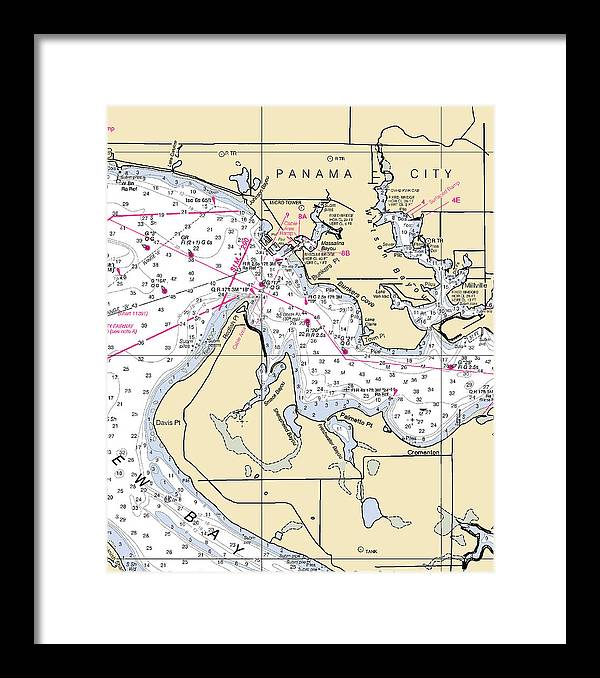 Panama City-florida Nautical Chart - Framed Print