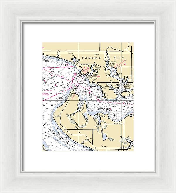 Panama City-florida Nautical Chart - Framed Print