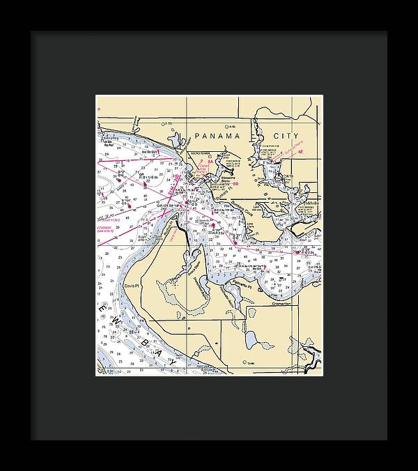 Panama City-florida Nautical Chart - Framed Print