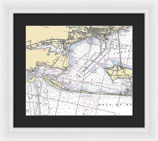 Pensacola-florida Nautical Chart - Framed Print