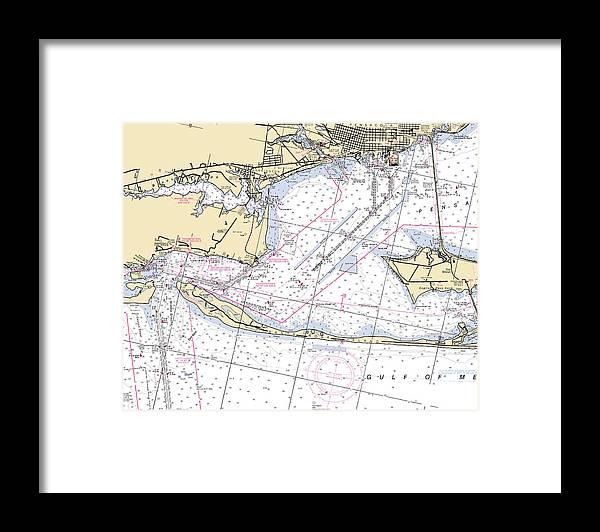 Pensacola-florida Nautical Chart - Framed Print