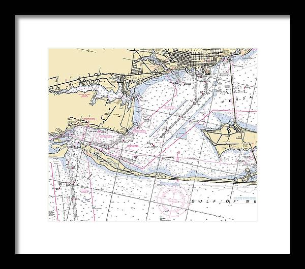 Pensacola-florida Nautical Chart - Framed Print